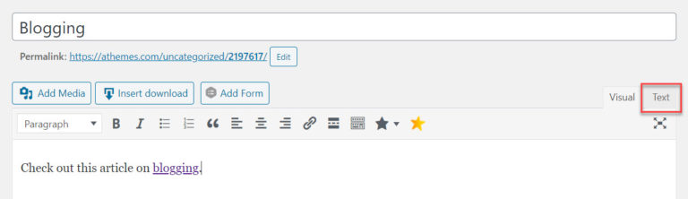 Manual del editor clásico Agregar enlaces Nofollow