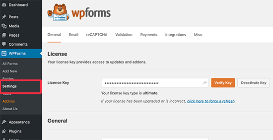 Clave de licencia de WPForms - Themelocal Clave de licencia de WPForms