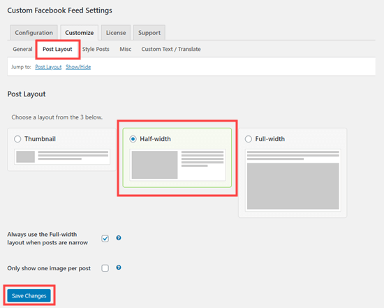 Configurar sus publicaciones para que tengan la mitad de ancho en el feed de Facebook de su grupo