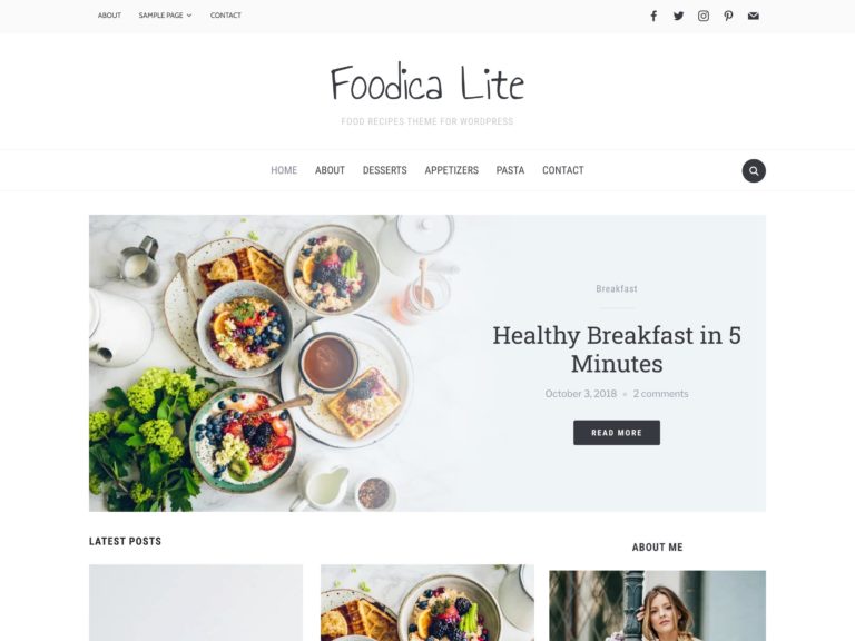 El tema de Foodica Lite.