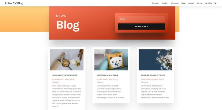 Demostración de Divi de varias columnas