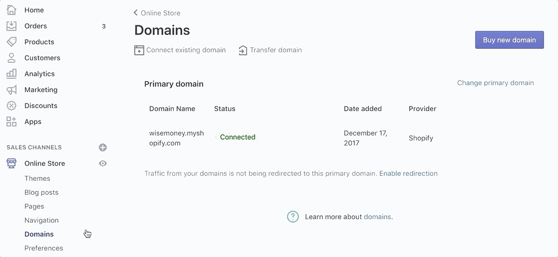 Como conectar tu dominio de terceros a Shopify