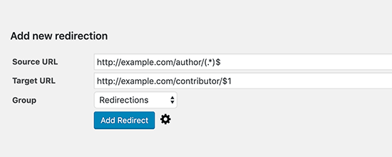 Configurar un redireccionamiento base