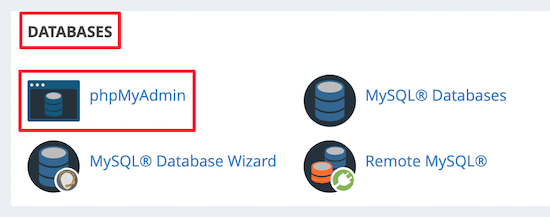 Haga clic en phpMyAdmin