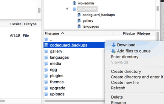 Eliminar archivos adicionales mediante FTP