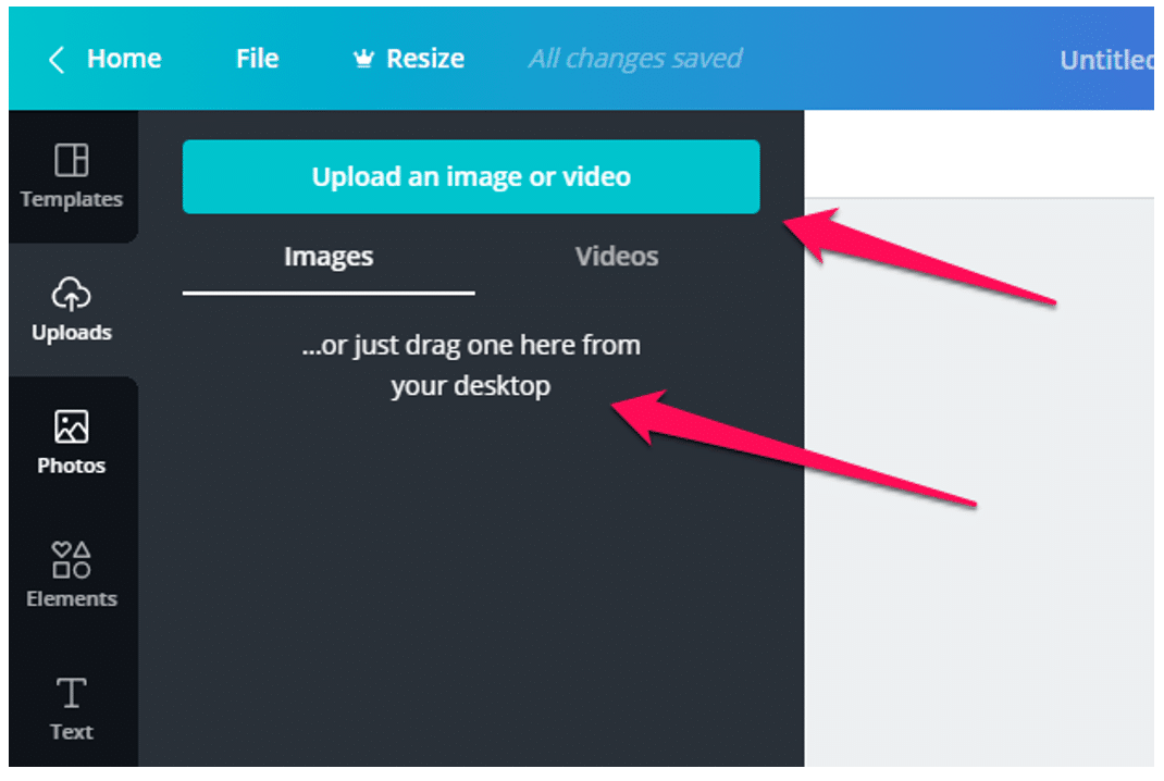 Sube íconos de imagen o video a Canva