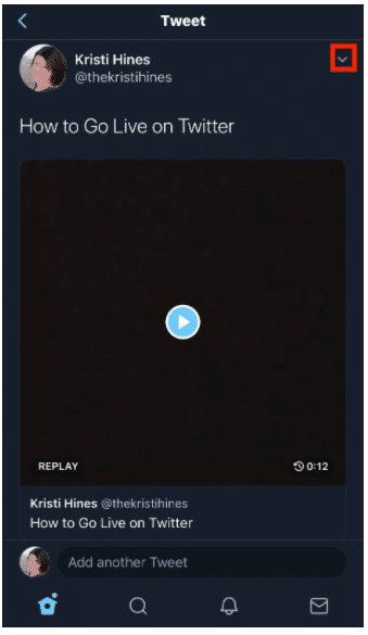 Tweet con video completo de Twitter en vivo