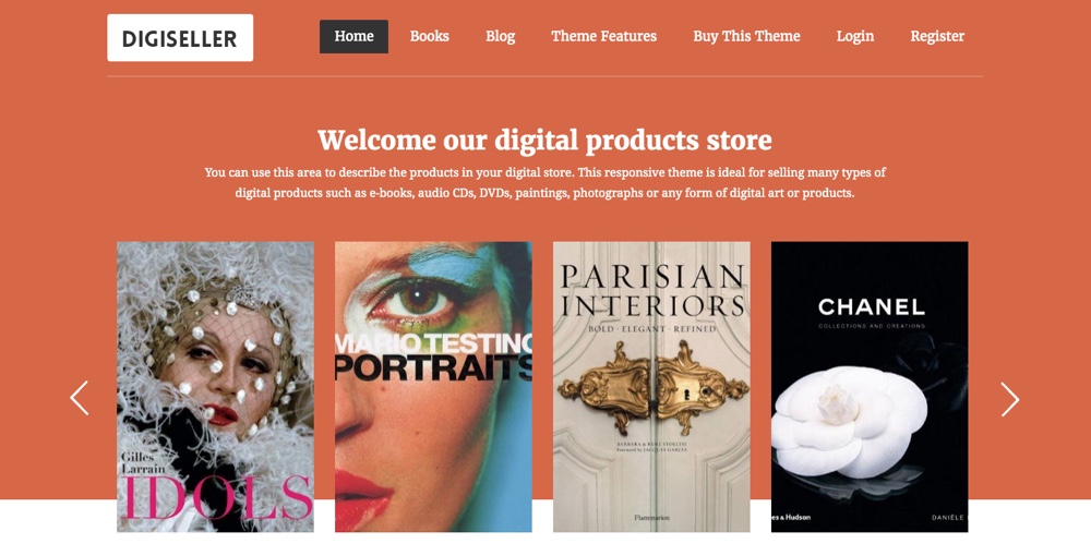 Tema de WordPress para la tienda de descargas digitales DigiSeller
