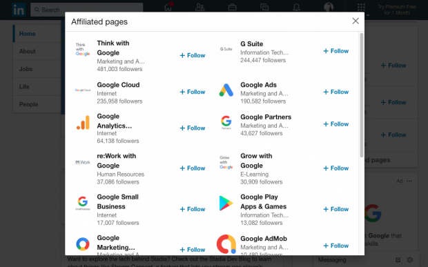 Página de presentación de Google