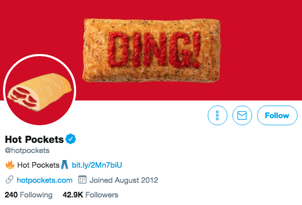 Biografía de Twitter para Hot Pockets
