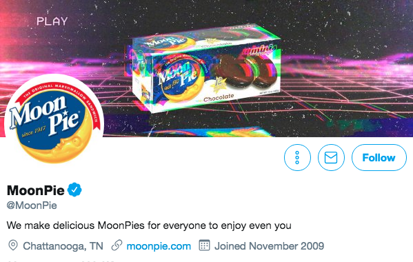 Biografía en Twitter de Moonpie