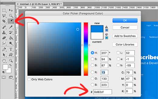 Selector de color en Adobe Photoshop
