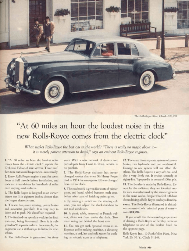 Anuncio de Rolls Royce de Ogilvy