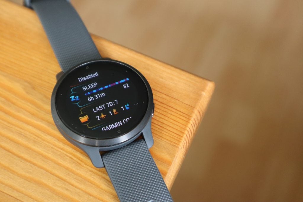 Puede echar un vistazo rápido a todas sus métricas recientes en el Garmin Venu 2S
