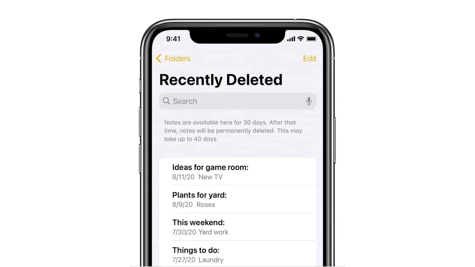 Como recuperar notas borradas en el iPhone