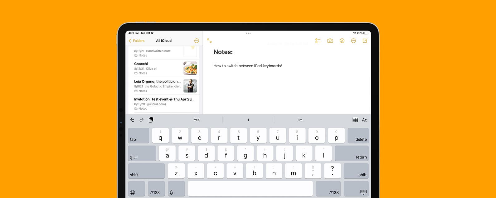 Como cambiar entre su teclado de iPad de software y