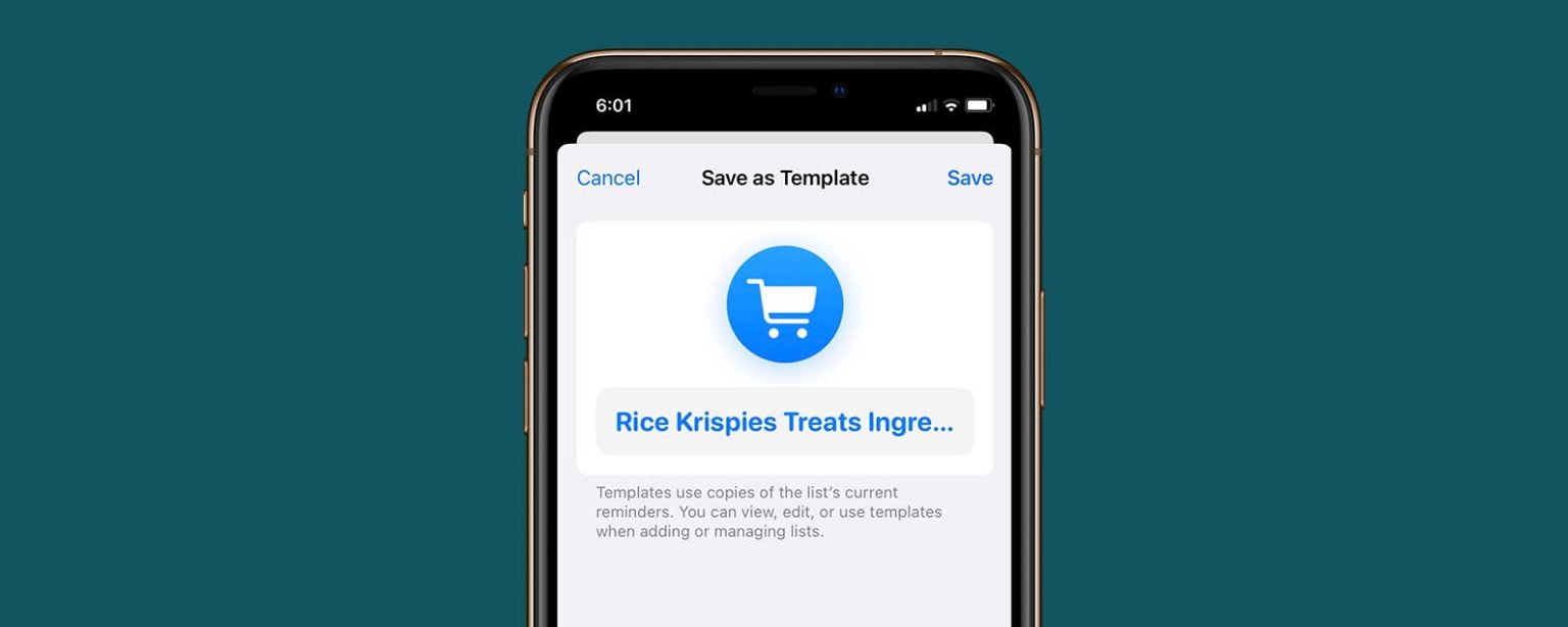 Como crear plantillas de recordatorios para iPhone iOS 16