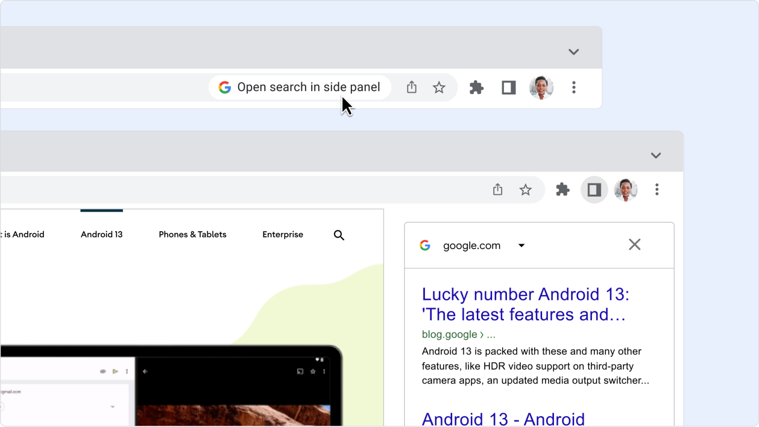 Chrome obtiene una barra lateral de busqueda para desterrar el