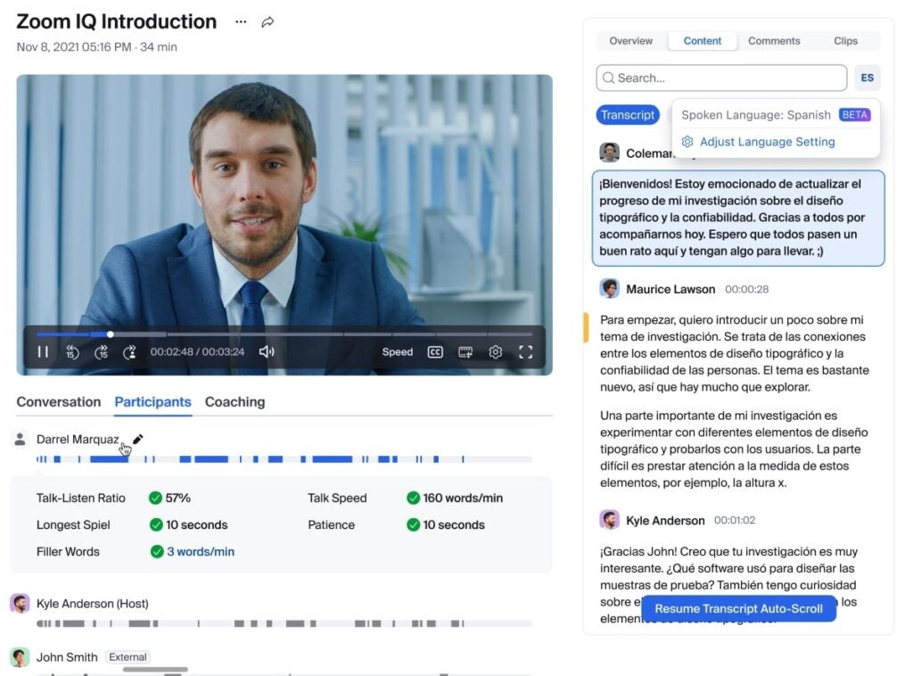 Funciones de chat en Zoom