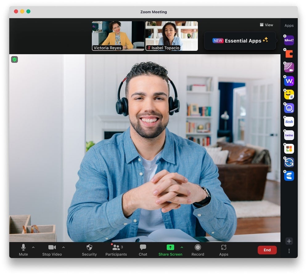 Captura de pantalla de una reunión de Zoom desde Zoom