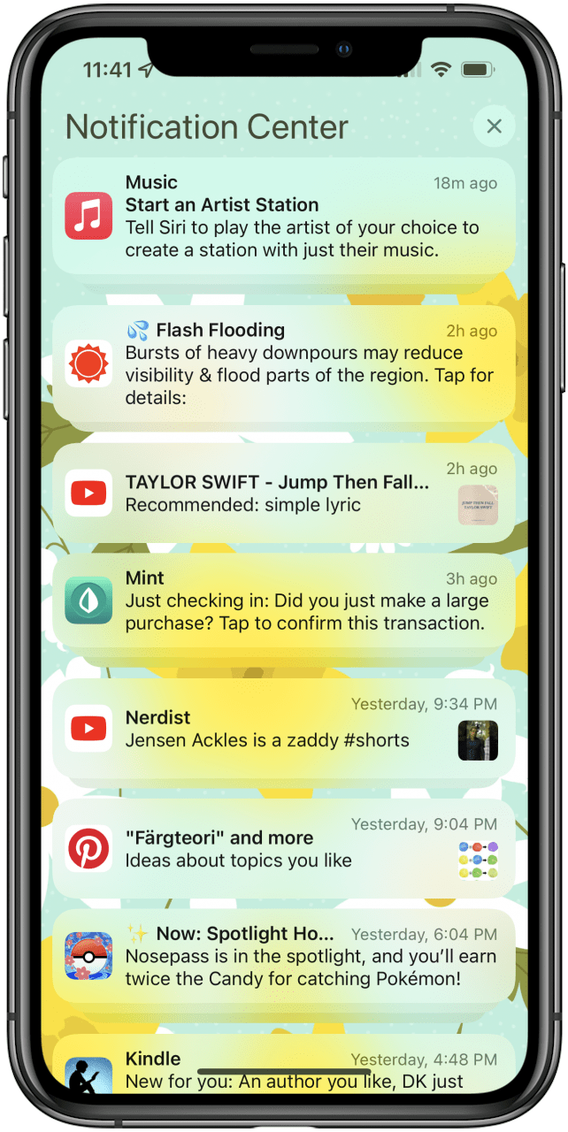 historial de notificaciones iphone
