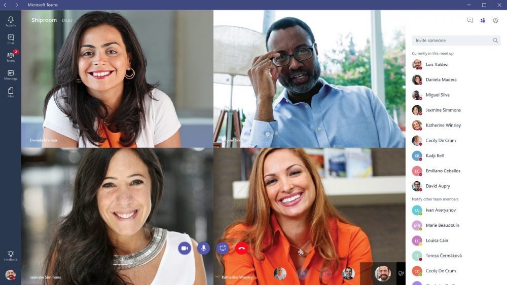 Captura de pantalla de Microsoft Teams de Microsoft