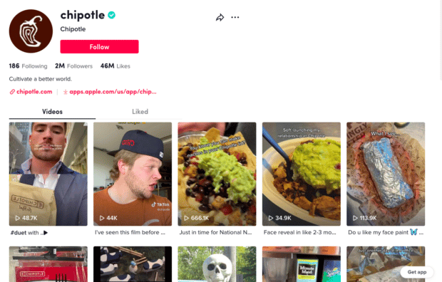 aprovechar la marca en TikTok como Chipotle