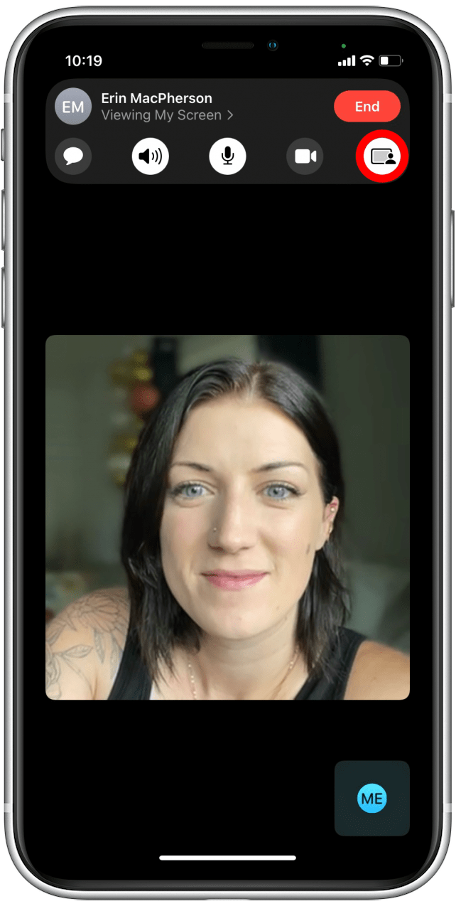 Toque el ícono de compartir pantalla nuevamente para dejar de compartir su pantalla: cómo activar Airplay en iPhone	