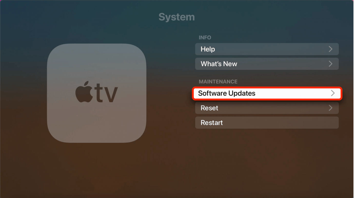Seleccione Actualizaciones de software.
