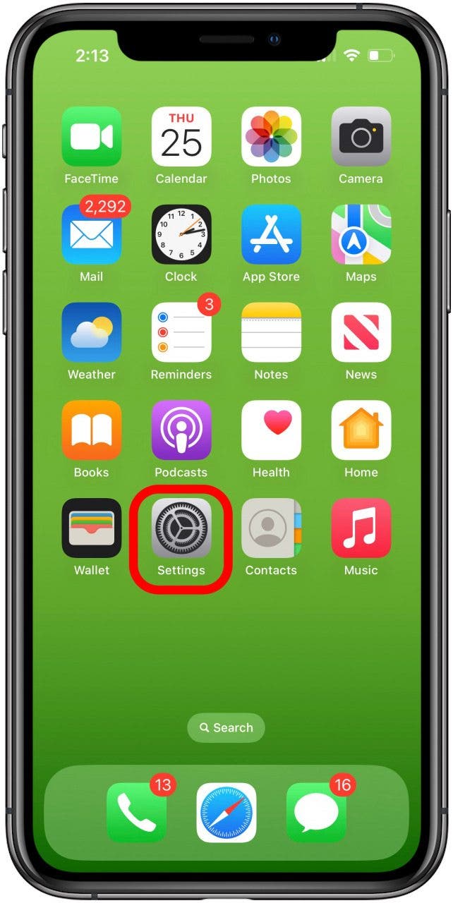 aplicación de configuración de ipad o iphone
