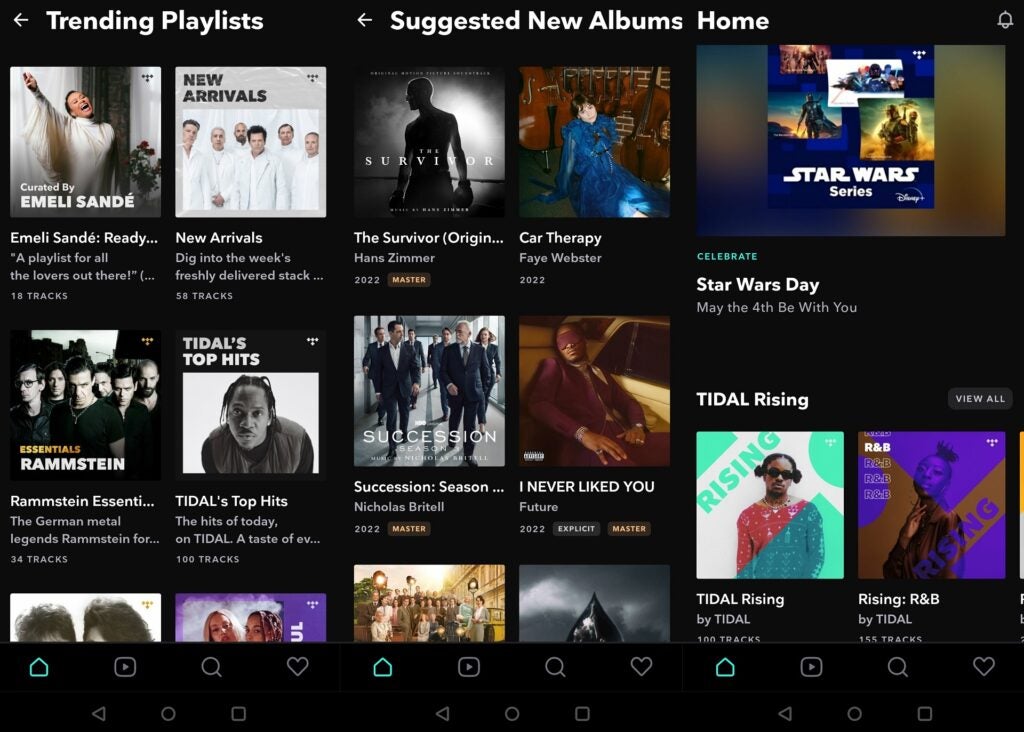 Curación de música de marea en la aplicación