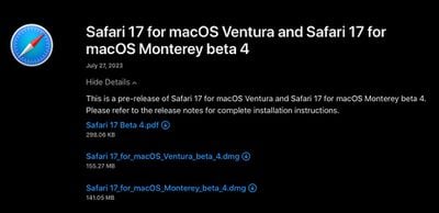 safari 17 enlaces de descarga