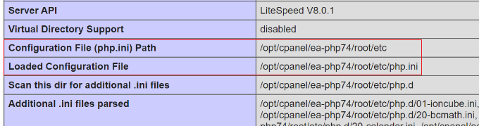 Ver ruta del archivo php ini