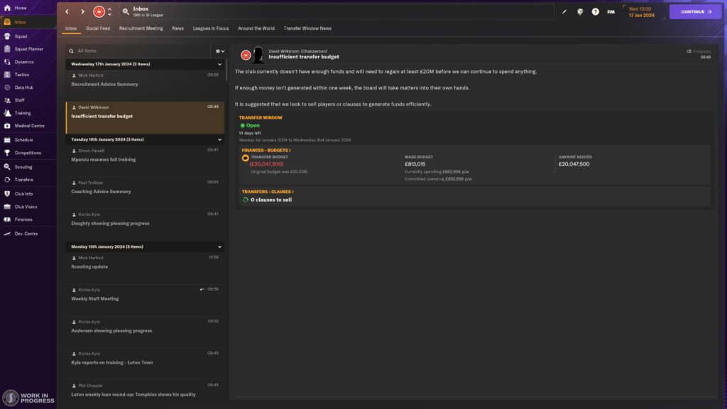 Captura de pantalla de Football Manager 2024