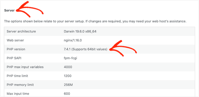 Obtener la versión PHP en su sitio web de WordPress