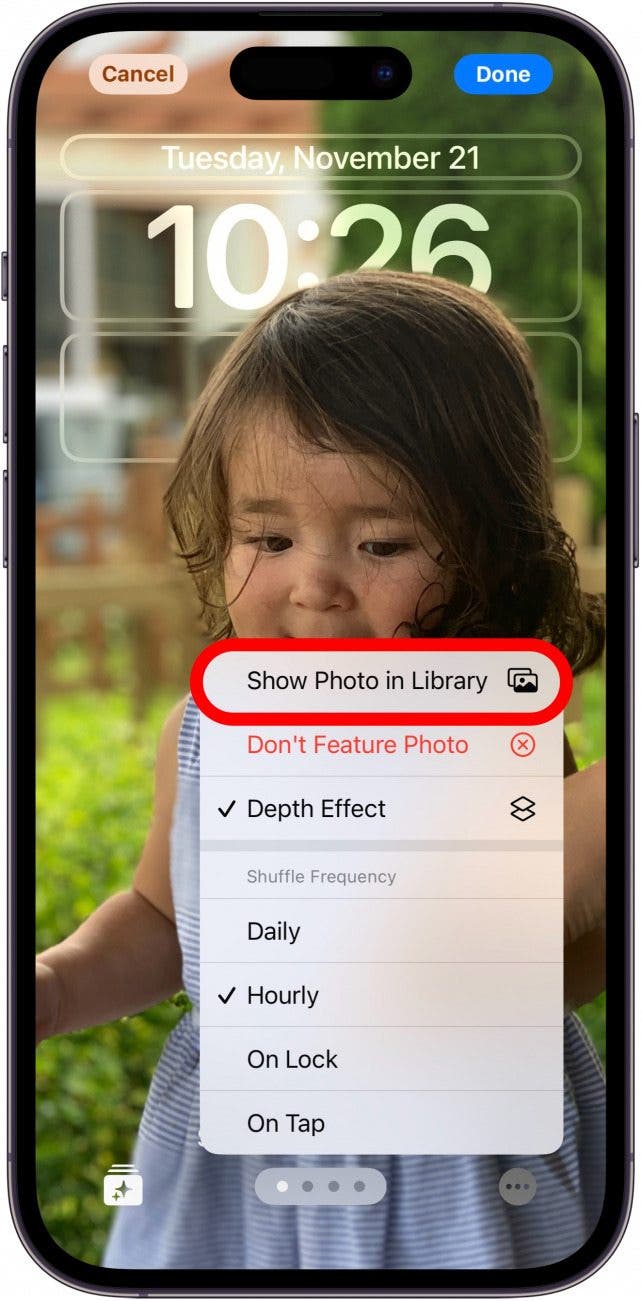 pantalla de bloqueo de fotos
