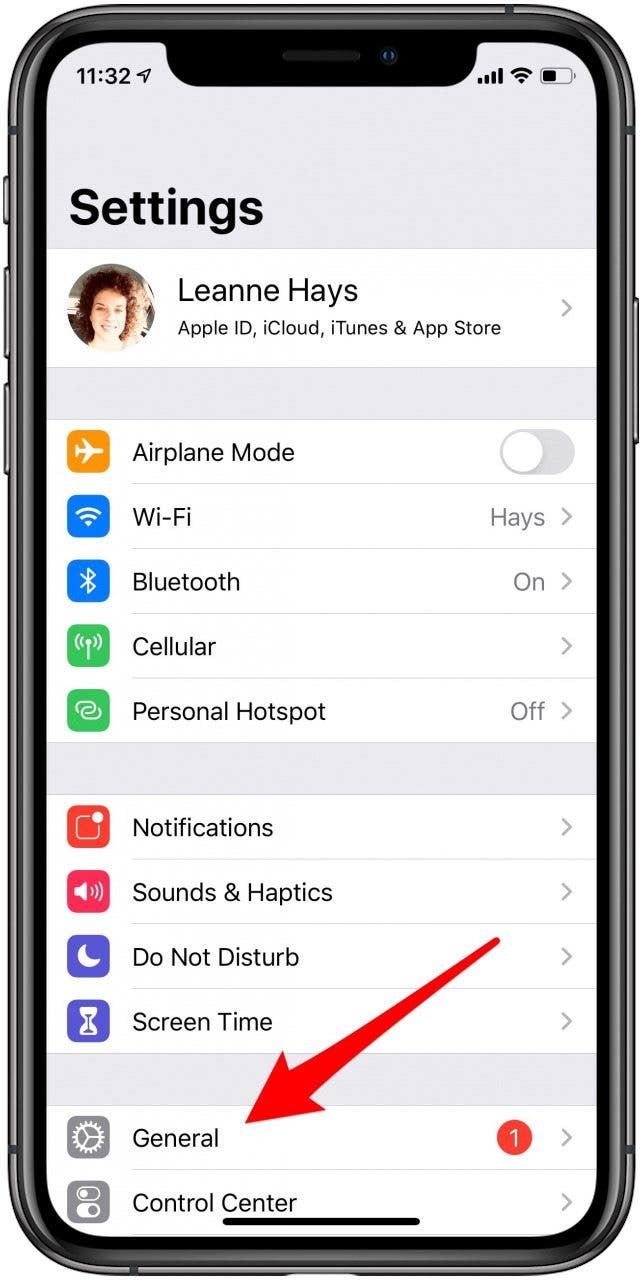 configuración general del iphone
