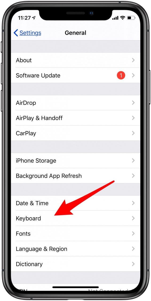 Configuración del teclado del iPhone