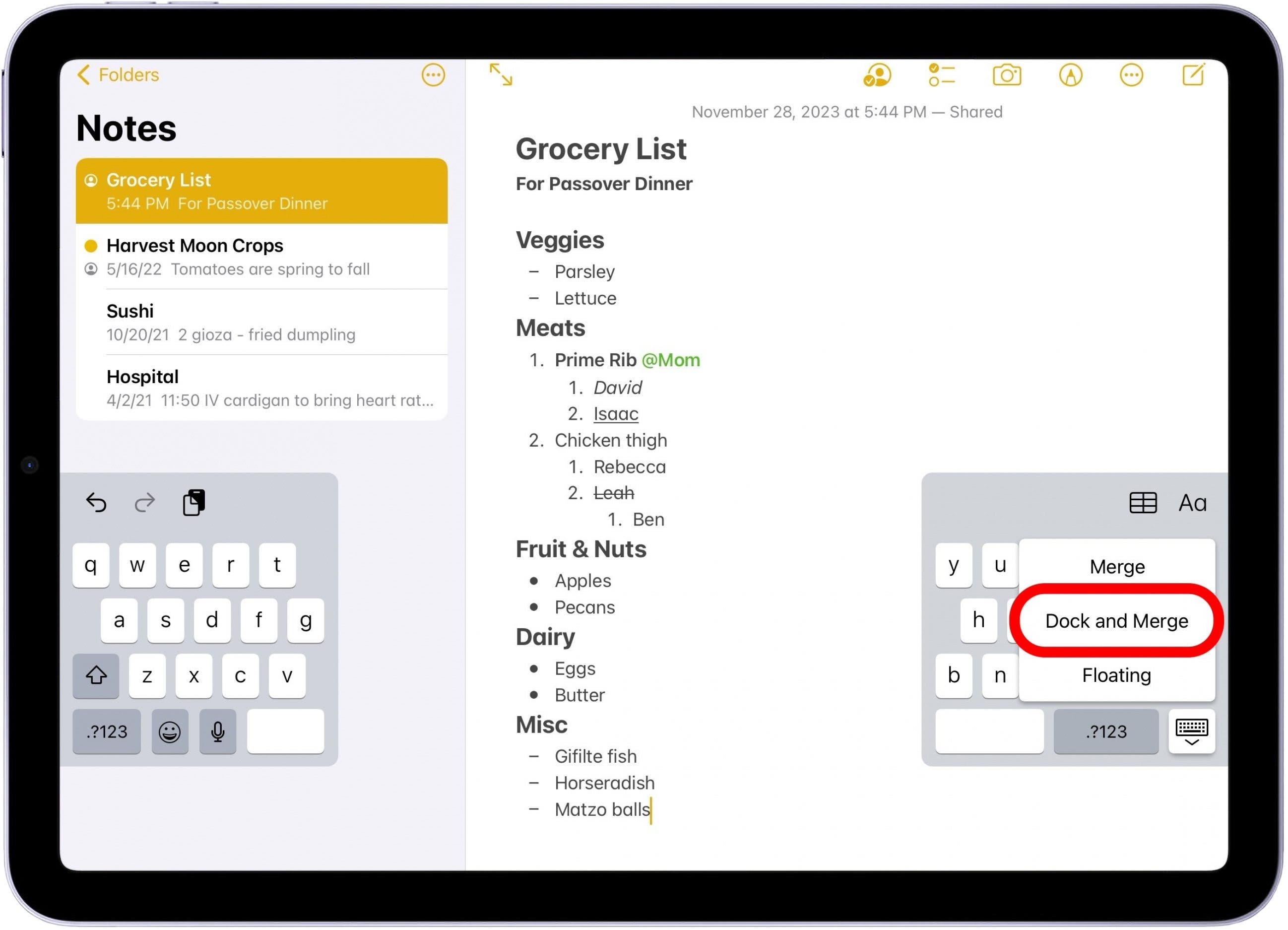 deshacer teclado dividido en ipad