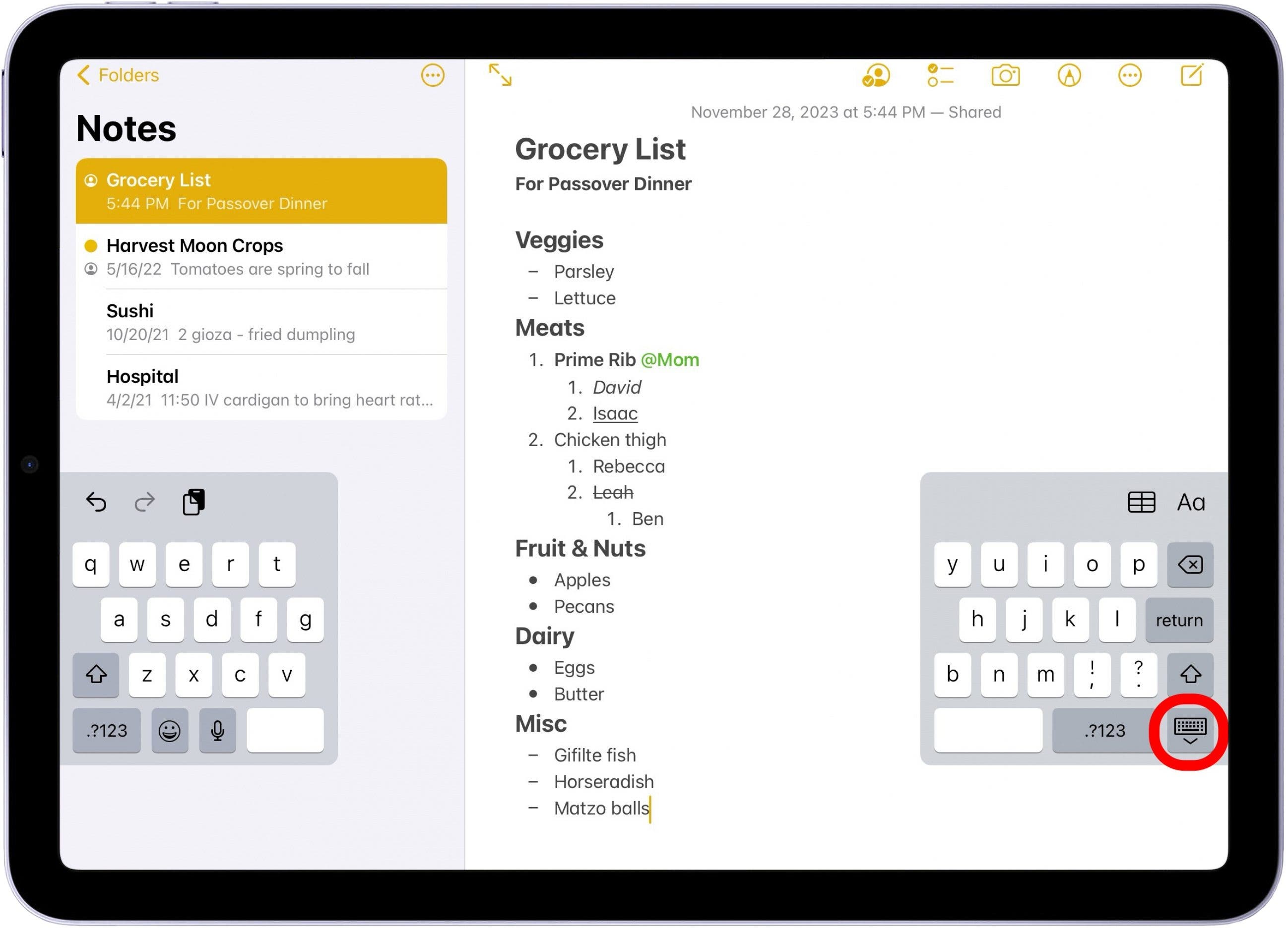 cómo arreglar el teclado dividido en ipad