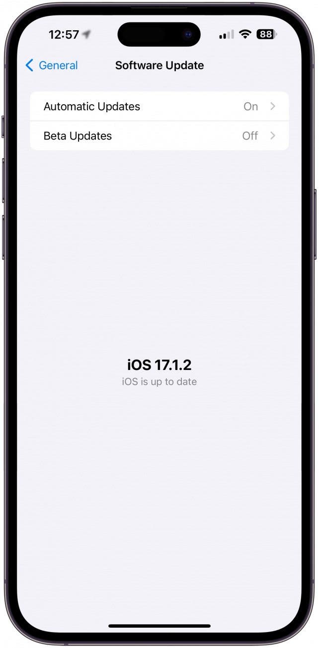 Asegúrese de que su iPhone esté ejecutando la última versión de iOS; Si hay una actualización, instálela ahora.