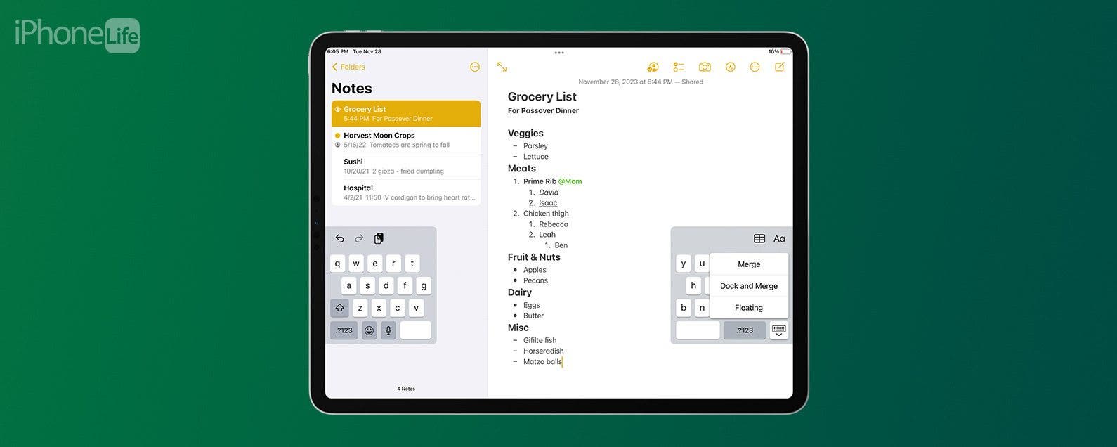 Como arreglar el teclado dividido en iPad