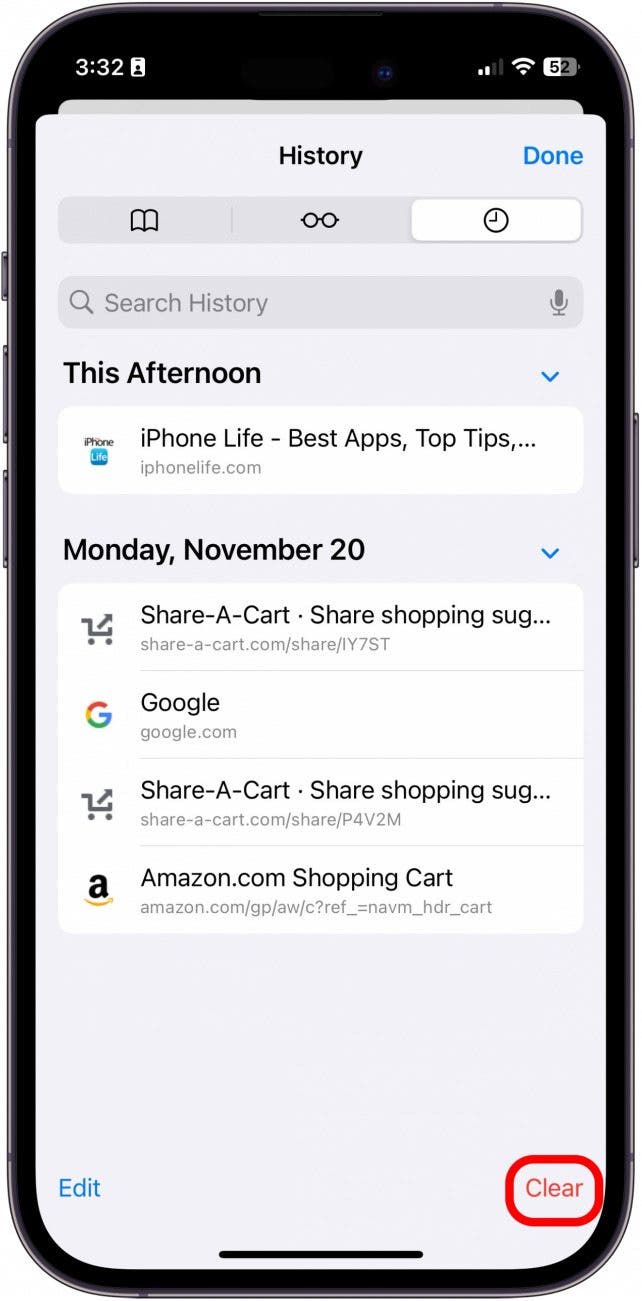 ¿Cómo se borra el historial en el iPhone?