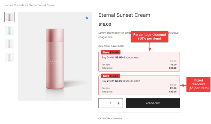 producto woocommerce con descuento por volumen