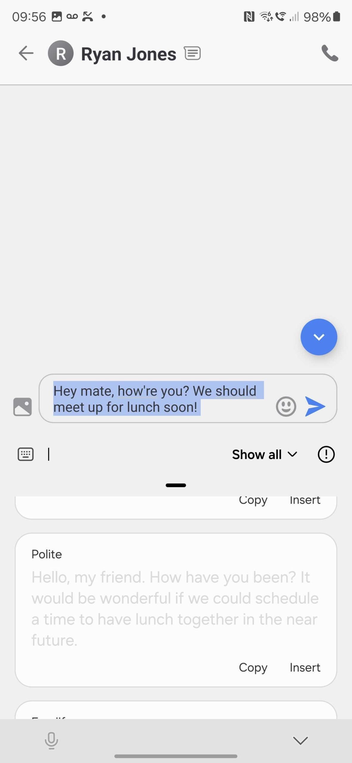 Cómo usar IA para escribir mensajes en el Samsung Galaxy S24