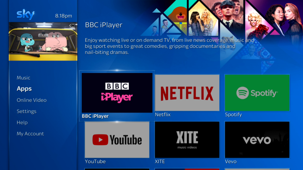 Aplicaciones Sky Q