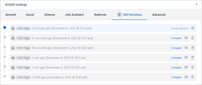 Cambios de seguimiento de SEO 