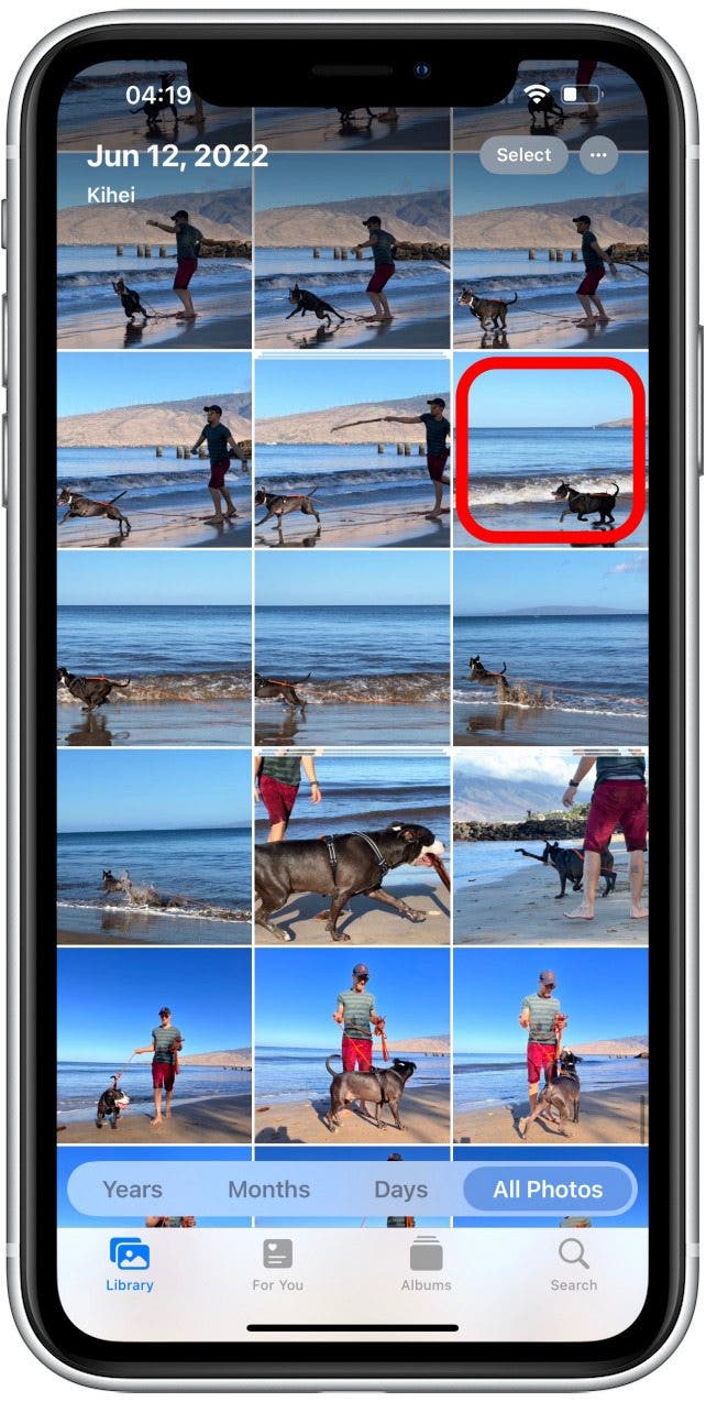 Toca una foto o un vídeo.