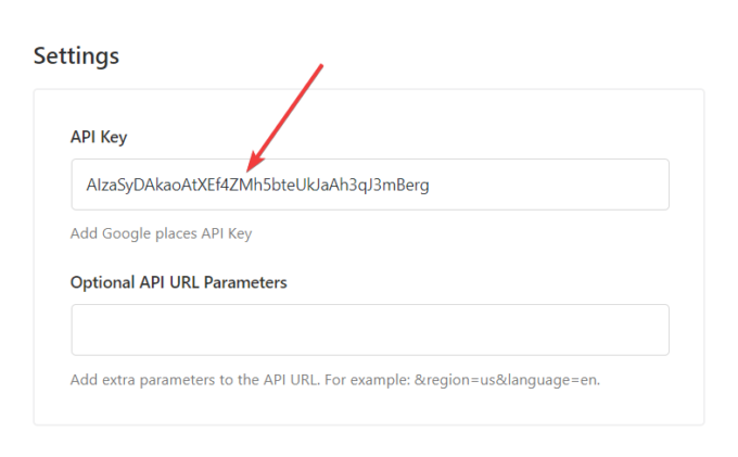 Agregar clave API al módulo de autocompletar de direcciones de Google