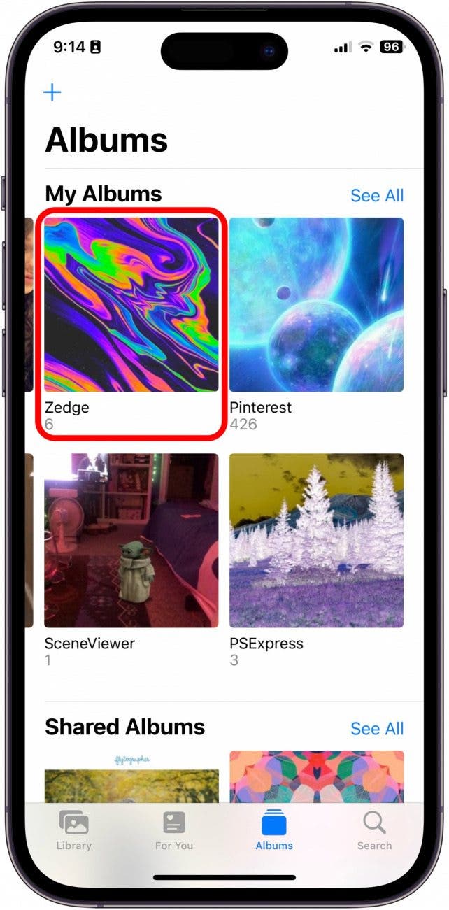 álbum vs carpeta iphone